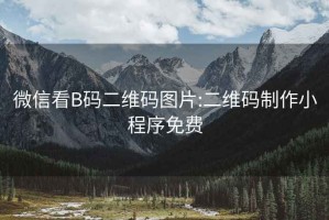 微信看B码二维码图片:二维码制作小程序免费