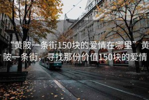 “黄陂一条街150块的爱情在哪里”黄陂一条街，寻找那份价值150块的爱情