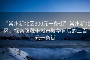 “常州新北区300元一条街”常州新北区，探索隐藏于城市繁华背后的三百元一条街