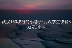 武汉150块钱的小巷子:武汉学生快餐300元3小时