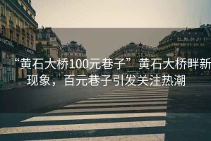 “黄石大桥100元巷子”黄石大桥畔新现象，百元巷子引发关注热潮