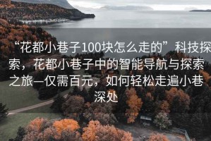 “花都小巷子100块怎么走的”科技探索，花都小巷子中的智能导航与探索之旅—仅需百元，如何轻松走遍小巷深处