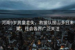 河南9岁男童走失，救援队搜山多日未果，社会各界广泛关注