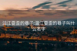 温江耍歪的巷子:温江耍歪的巷子叫什么名字