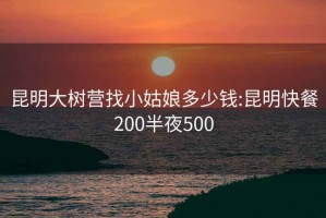 昆明大树营找小姑娘多少钱:昆明快餐200半夜500