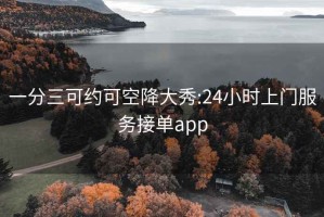 一分三可约可空降大秀:24小时上门服务接单app