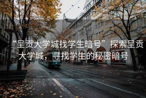 “呈贡大学城找学生暗号”探索呈贡大学城，寻找学生的秘密暗号