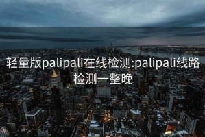 轻量版palipali在线检测:palipali线路检测一整晚