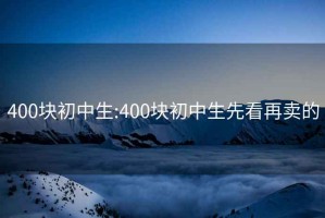 400块初中生:400块初中生先看再卖的