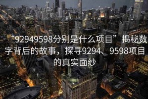 “92949598分别是什么项目”揭秘数字背后的故事，探寻9294、9598项目的真实面纱