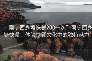 “南宁西乡塘快餐200一次”南宁西乡塘快餐，体验快餐文化中的独特魅力