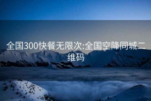 全国300快餐无限次:全国空降同城二维码