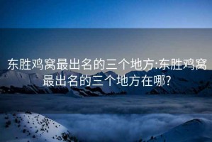 东胜鸡窝最出名的三个地方:东胜鸡窝最出名的三个地方在哪?