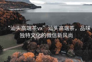 “汕头高端茶vx”汕头高端茶，品味独特文化的微信新风尚