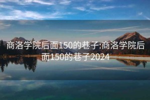 商洛学院后面150的巷子:商洛学院后面150的巷子2024