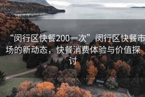 “闵行区快餐200一次”闵行区快餐市场的新动态，快餐消费体验与价值探讨