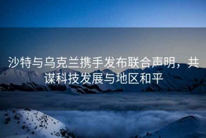 沙特与乌克兰携手发布联合声明，共谋科技发展与地区和平