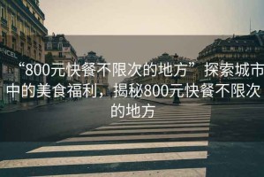 “800元快餐不限次的地方”探索城市中的美食福利，揭秘800元快餐不限次的地方