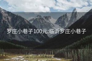 罗庄小巷子100元:临沂罗庄小巷子