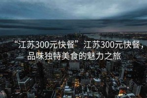 “江苏300元快餐”江苏300元快餐，品味独特美食的魅力之旅