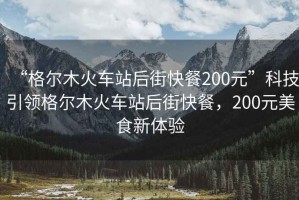 “格尔木火车站后街快餐200元”科技引领格尔木火车站后街快餐，200元美食新体验