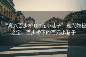 “嘉兴百步桥100元小巷子”嘉兴隐秘之宝，百步桥下的百元小巷子