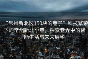 “常州新北区150块的巷子”科技繁荣下的常州新北小巷，探索巷弄中的智能生活与未来展望