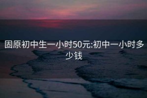 固原初中生一小时50元:初中一小时多少钱