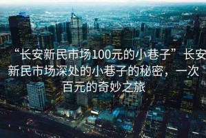 “长安新民市场100元的小巷子”长安新民市场深处的小巷子的秘密，一次百元的奇妙之旅