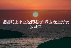 城固晚上不正经的巷子:城固晚上好玩的巷子