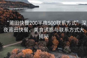 “莆田快餐200半夜500联系方式”深夜莆田快餐，美食诱惑与联系方式大揭秘