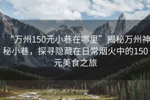 “万州150元小巷在哪里”揭秘万州神秘小巷，探寻隐藏在日常烟火中的150元美食之旅