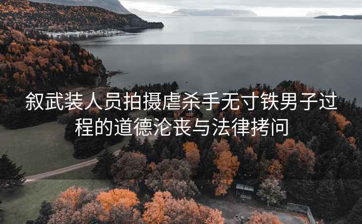 叙武装人员拍摄虐杀手无寸铁男子过程的道德沦丧与法律拷问