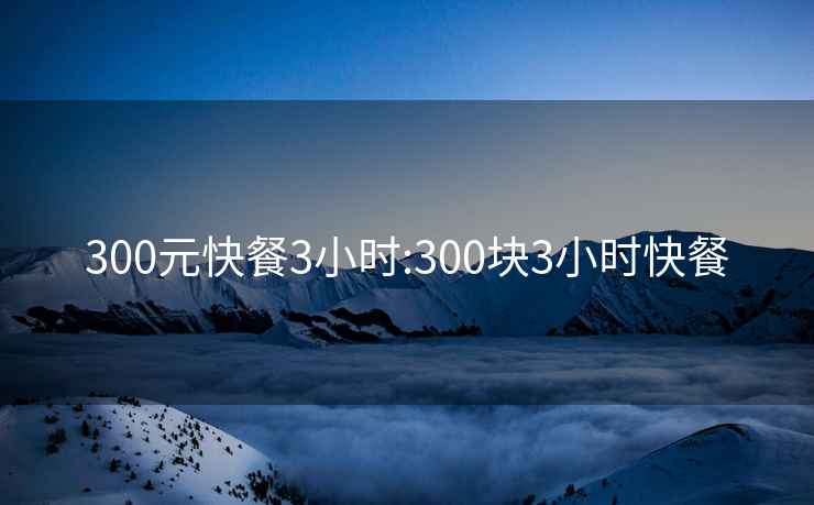 300元快餐3小时:300块3小时快餐