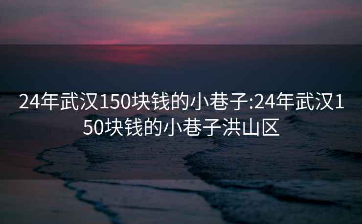 24年武汉150块钱的小巷子:24年武汉150块钱的小巷子洪山区