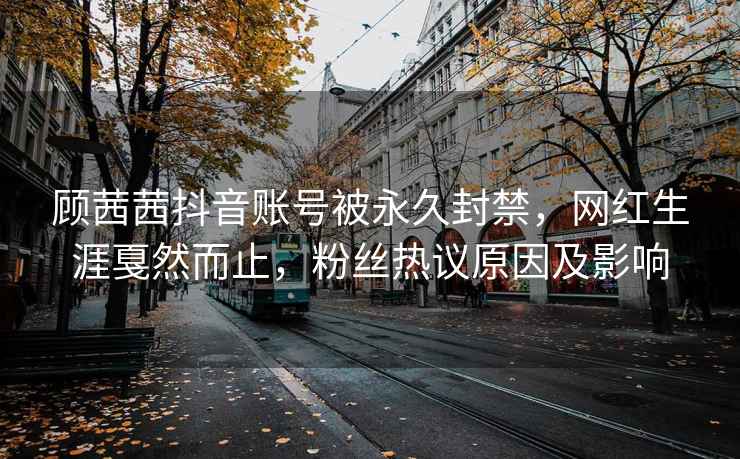 顾茜茜抖音账号被永久封禁，网红生涯戛然而止，粉丝热议原因及影响