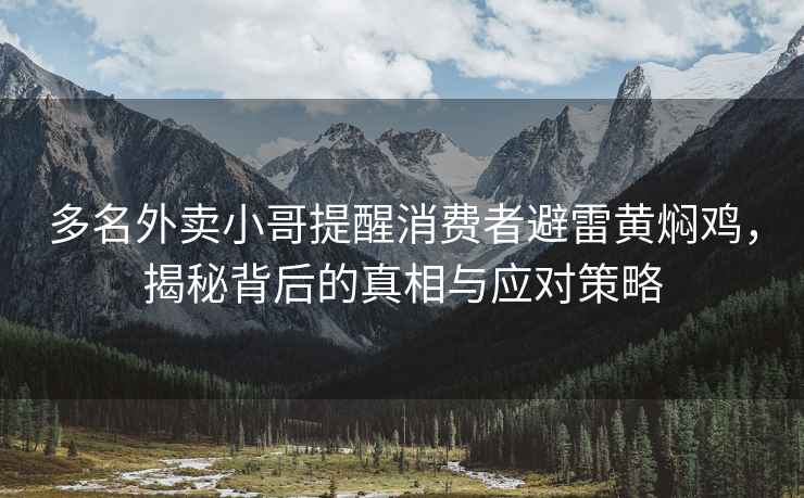 多名外卖小哥提醒消费者避雷黄焖鸡，揭秘背后的真相与应对策略