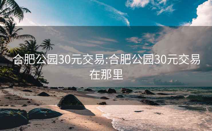 合肥公园30元交易:合肥公园30元交易在那里