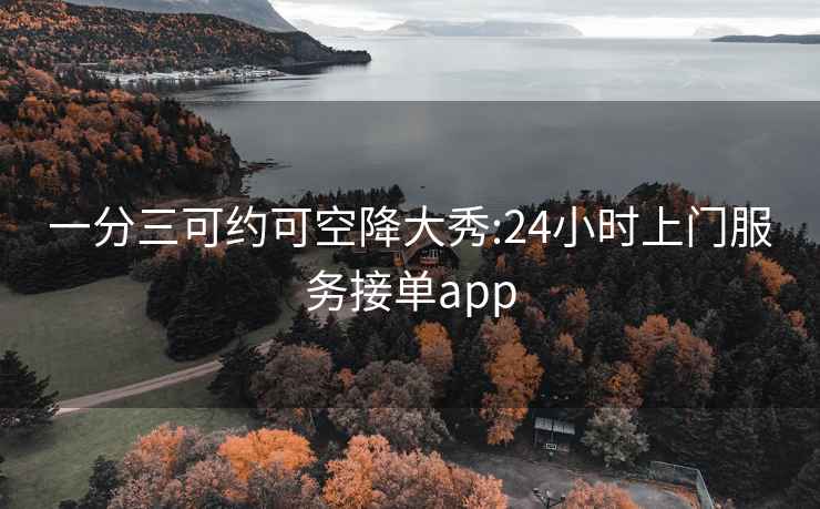 一分三可约可空降大秀:24小时上门服务接单app