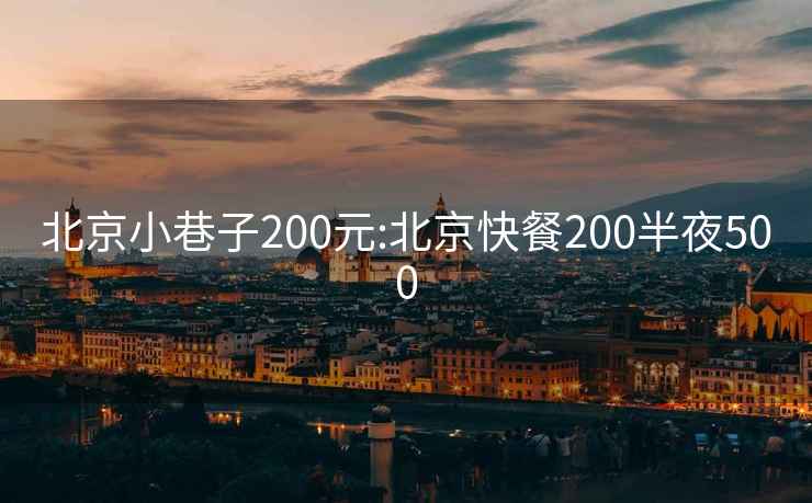 北京小巷子200元:北京快餐200半夜500