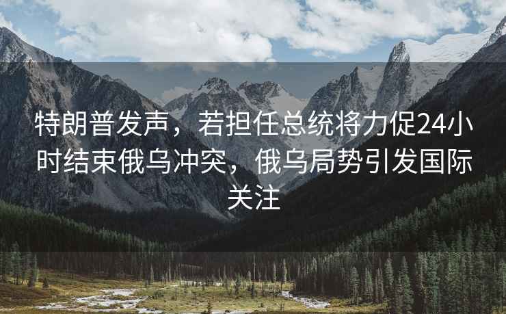 特朗普发声，若担任总统将力促24小时结束俄乌冲突，俄乌局势引发国际关注