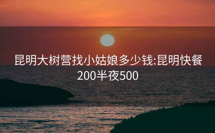 昆明大树营找小姑娘多少钱:昆明快餐200半夜500