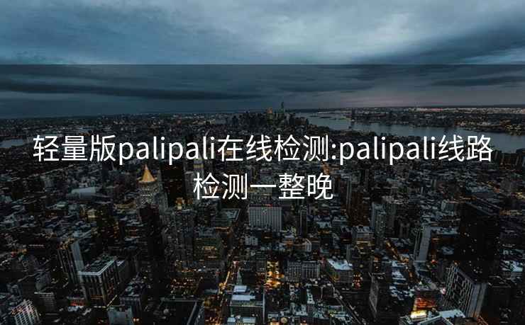 轻量版palipali在线检测:palipali线路检测一整晚