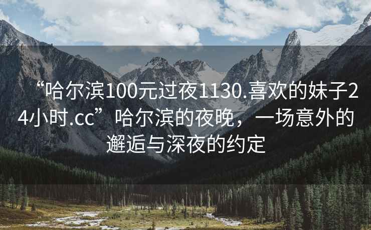 “哈尔滨100元过夜1130.喜欢的妹子24小时.cc”哈尔滨的夜晚，一场意外的邂逅与深夜的约定