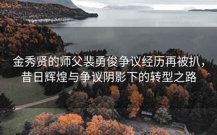 金秀贤的师父裴勇俊争议经历再被扒，昔日辉煌与争议阴影下的转型之路