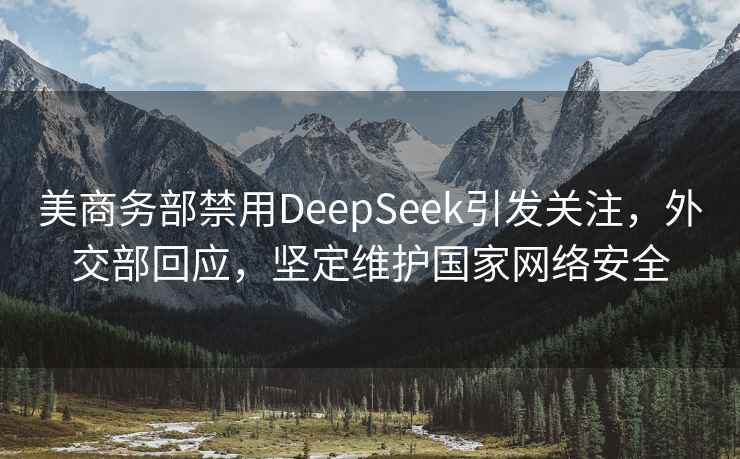 美商务部禁用DeepSeek引发关注，外交部回应，坚定维护国家网络安全