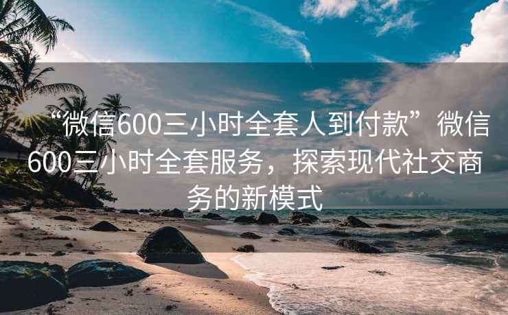 “微信600三小时全套人到付款”微信600三小时全套服务，探索现代社交商务的新模式