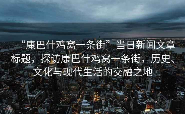 “康巴什鸡窝一条街”当日新闻文章标题，探访康巴什鸡窝一条街，历史、文化与现代生活的交融之地