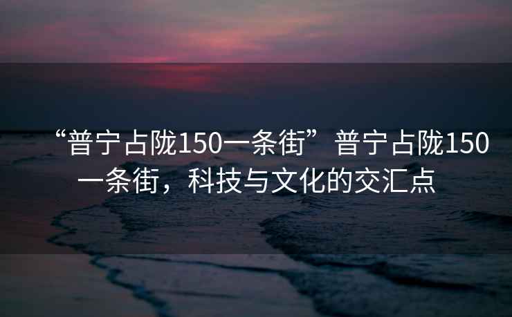 “普宁占陇150一条街”普宁占陇150一条街，科技与文化的交汇点