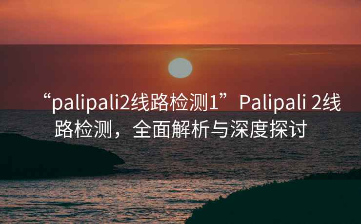 “palipali2线路检测1”Palipali 2线路检测，全面解析与深度探讨